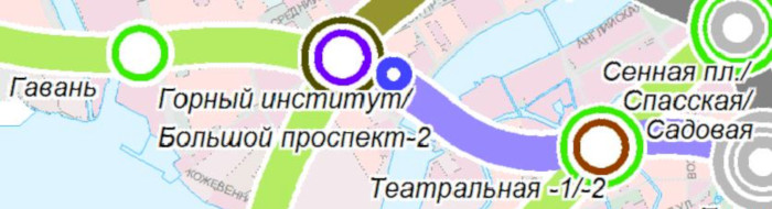 Фрагмент из плана развития метрополитена Санкт-Петербурга